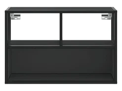 Mueble de TV metal y madera de ingeniería negro 60x31x39,5 cm