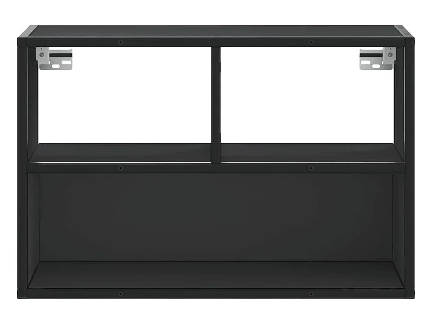 Mueble de TV metal y madera de ingeniería negro 60x31x39,5 cm