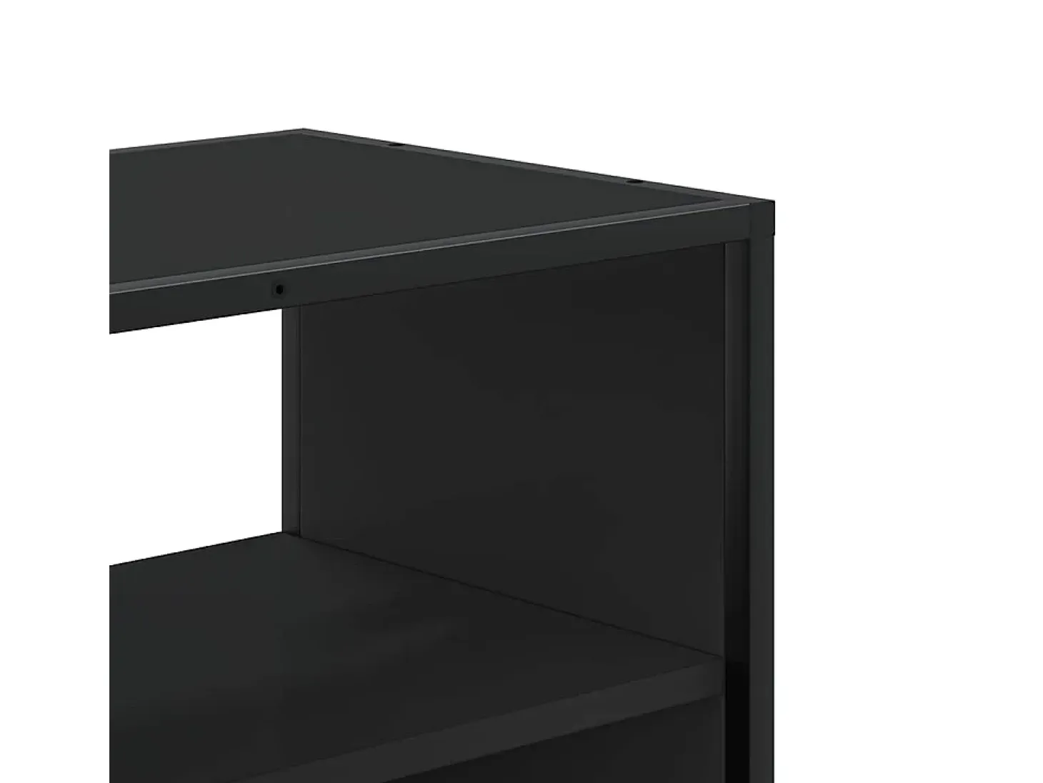 Mueble de TV metal y madera de ingeniería negro 60x31x39,5 cm