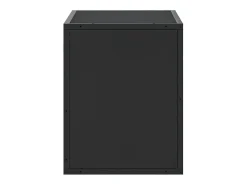 Mueble de TV metal y madera de ingeniería negro 60x31x39,5 cm