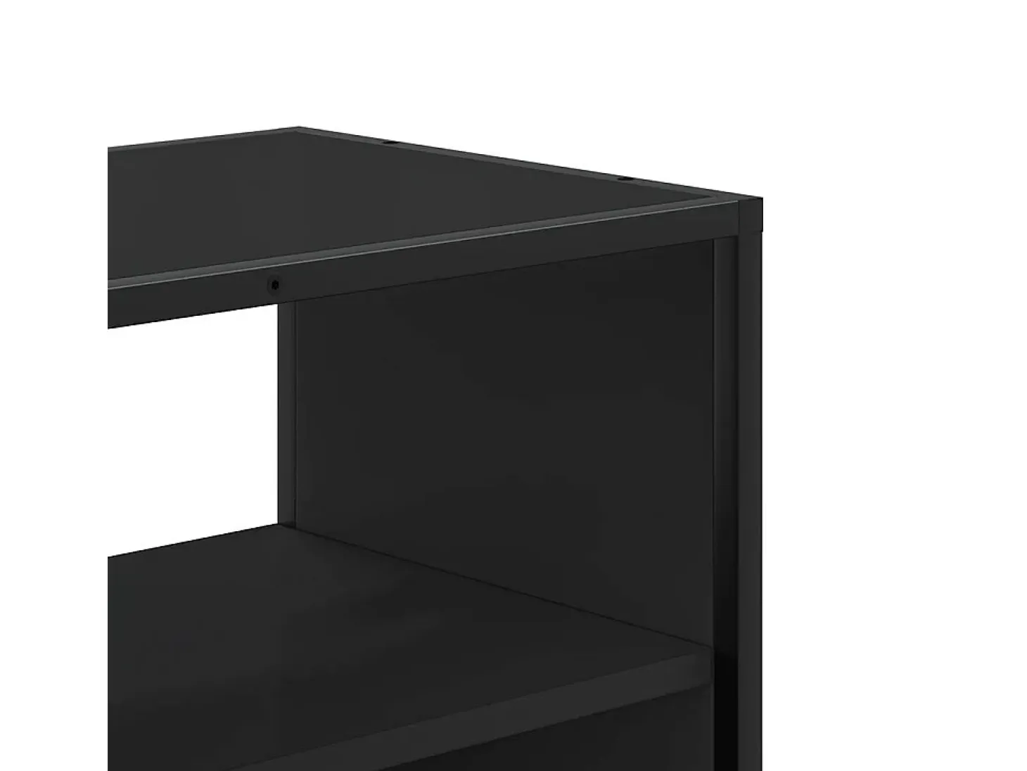 Mueble de TV metal y madera de ingeniería negro 80x31x39,5 cm