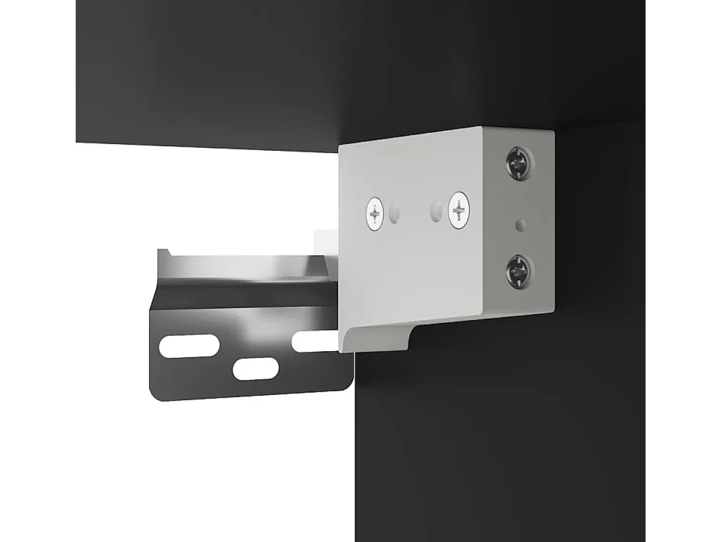 Mueble de TV metal y madera de ingeniería negro 80x31x39,5 cm