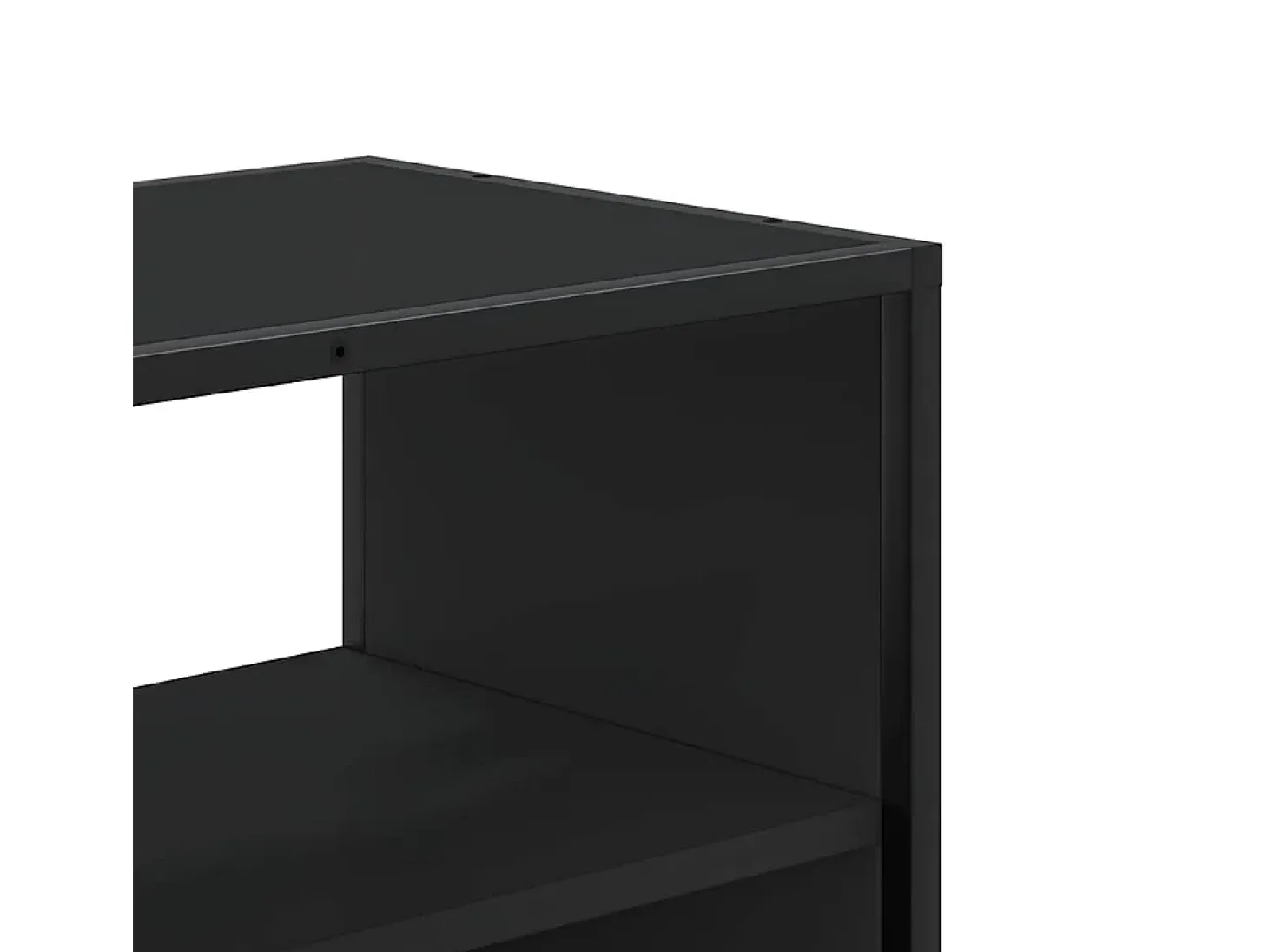 Mueble de TV metal y madera de ingeniería negro 80x31x39,5 cm