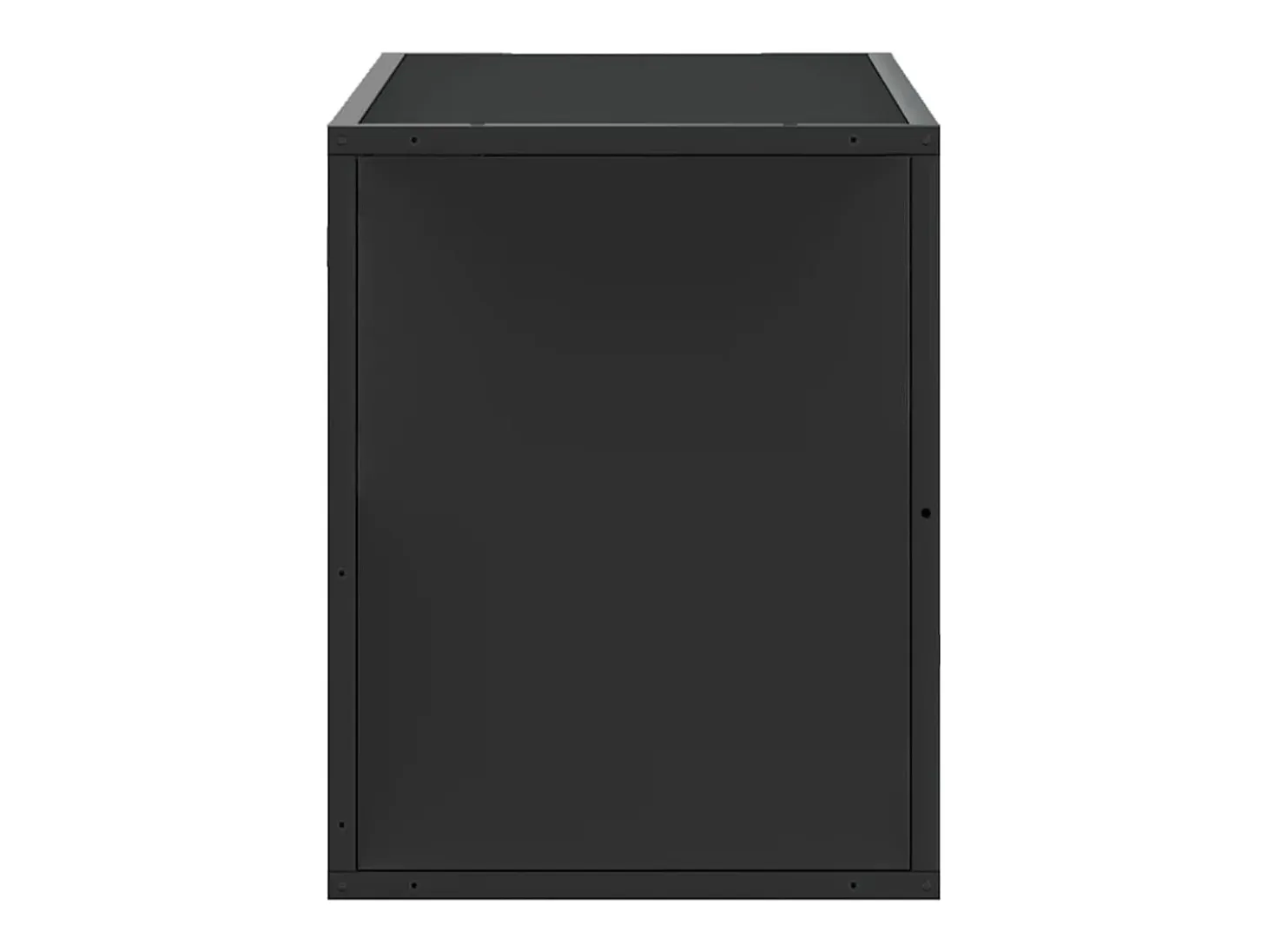 Mueble de TV metal y madera de ingeniería negro 80x31x39,5 cm