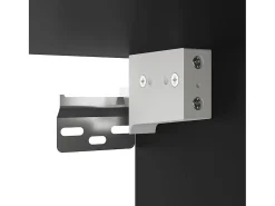 Mueble de TV metal y madera de ingeniería negro 80x31x39,5 cm