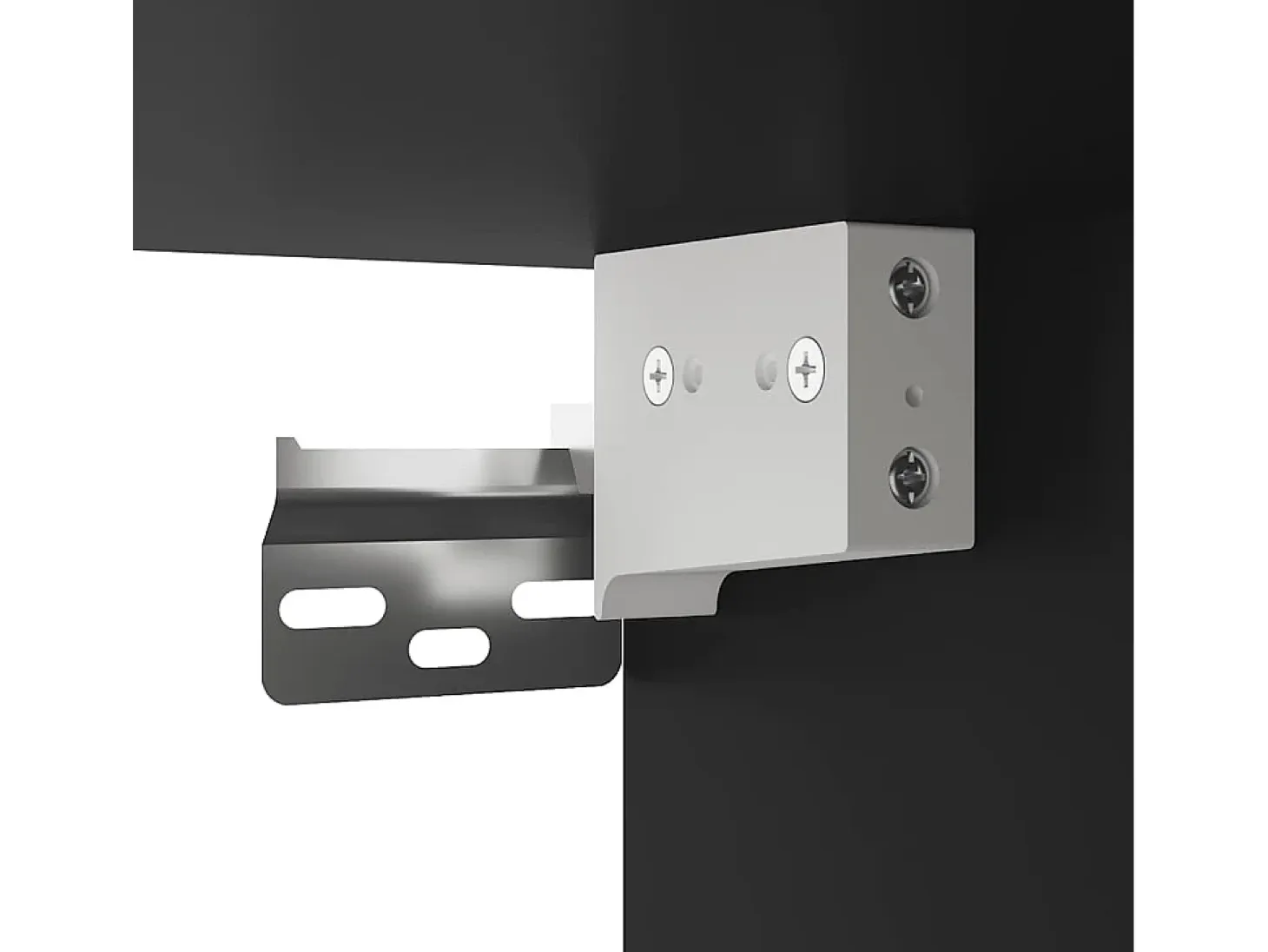 Mueble de TV metal y madera de ingeniería negro 80x31x39,5 cm