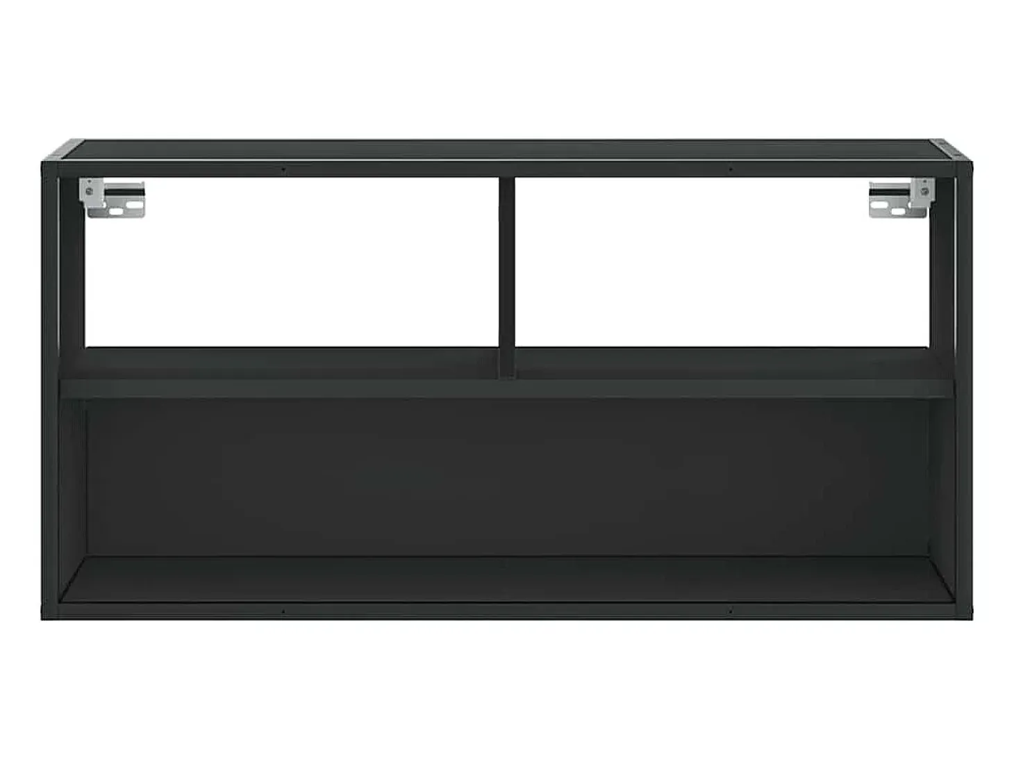Mueble de TV metal y madera de ingeniería negro 80x31x39,5 cm