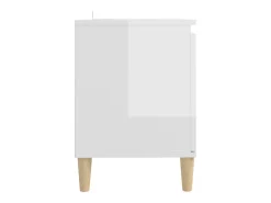 Mueble de TV patas madera pino blanco con brillo 103,5x35x50 cm