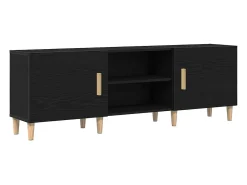 Mueble de TV Roble negro 150 x 30 x 50 cm Madera contrachapada