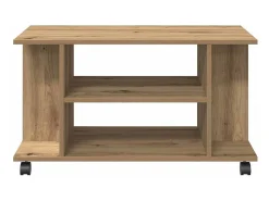 Mueble de TV ruedas madera ingeniería roble artisan 80x40x45 cm