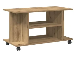 Mueble de TV ruedas madera ingeniería roble artisan 80x40x45 cm