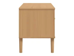 Mueble de TV SENJA aspecto ratán madera pino marrón 106x40x49cm