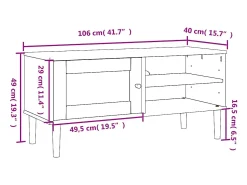 Mueble de TV SENJA aspecto ratán madera pino marrón 106x40x49cm