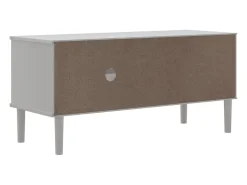 Mueble de TV SENJA aspecto ratán madera pino blanco 106x40x49cm