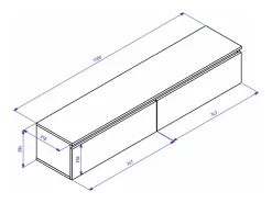 Mueble de TV suspendido con 2 puertas -150 cm -nogal de Wisconsin -BEMMI