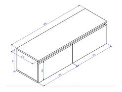 Mueble de TV suspendido con 2 puertas -100 cm -negro -BEMMI