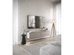 Mueble de TV suspendido con 2 puertas -150 cm -greige -BEMMI