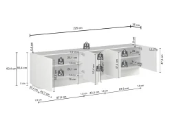 Mueble de TV Vela con 5 puertas color cachemira 225x35x60,4 cm