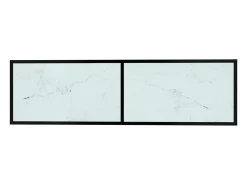 Mueble de TV vidrio templado color mármol blanco 140x40x40,5 cm