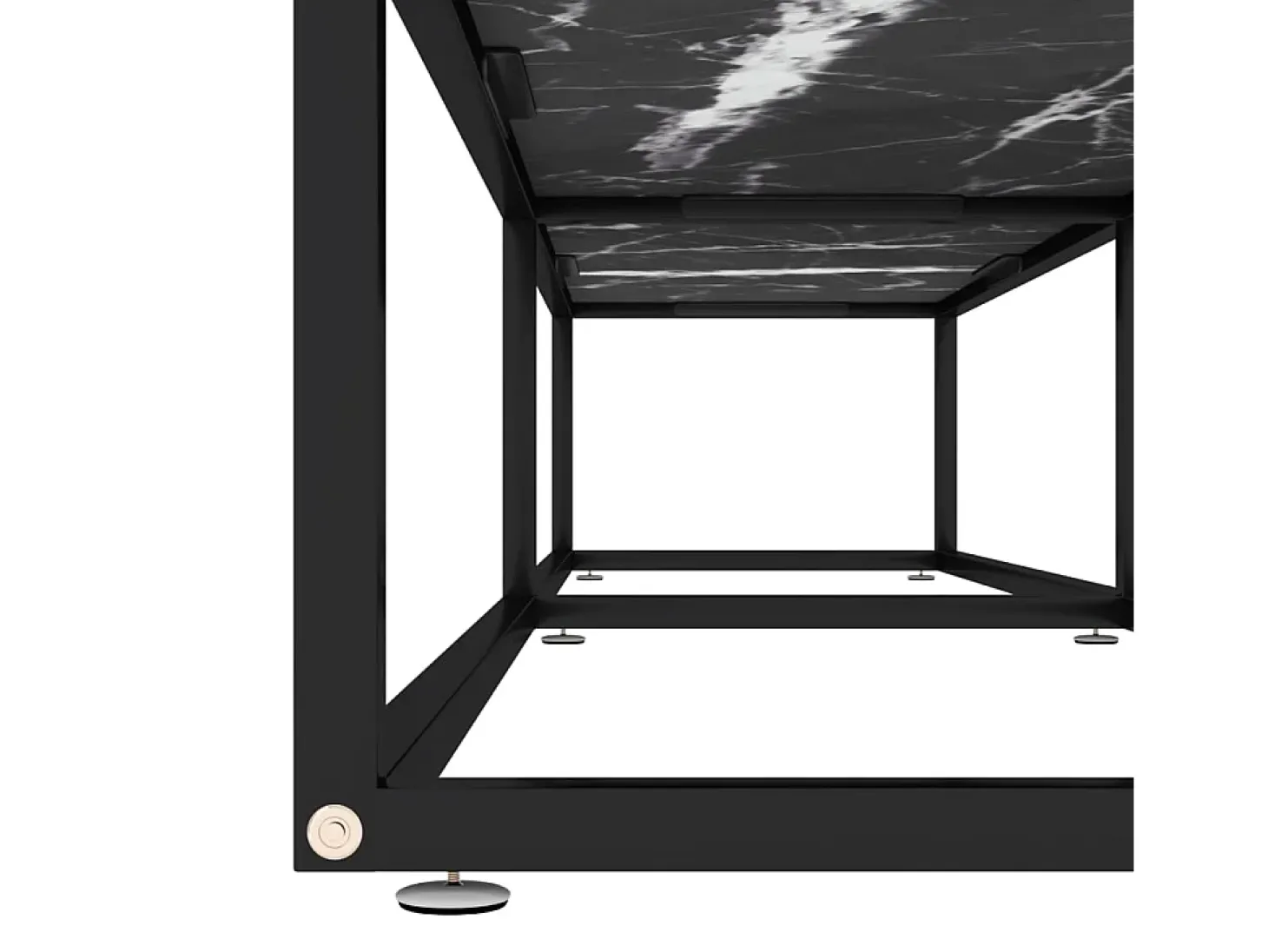Mueble de TV vidrio templado color mármol negro 180x40x40,5 cm