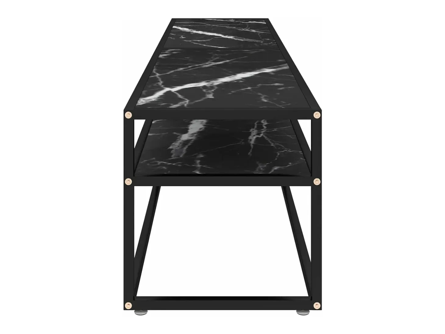 Mueble de TV vidrio templado color mármol negro 180x40x40,5 cm