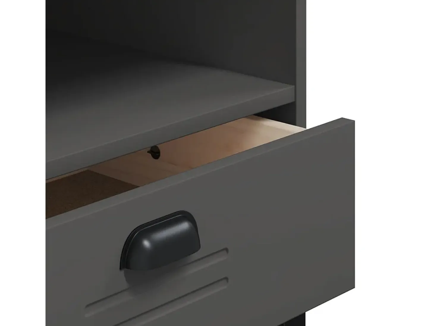 Mueble de TV VIKEN de madera maciza de pino gris antracita