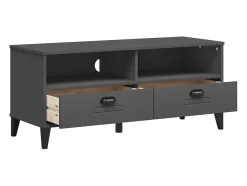 Mueble de TV VIKEN de madera maciza de pino gris antracita