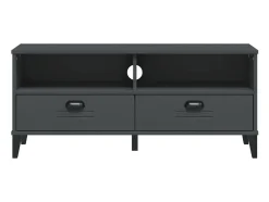 Mueble de TV VIKEN de madera maciza de pino gris antracita