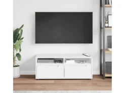 Mueble de TV VISNES blanco 100x40x38 cm madera de ingeniería