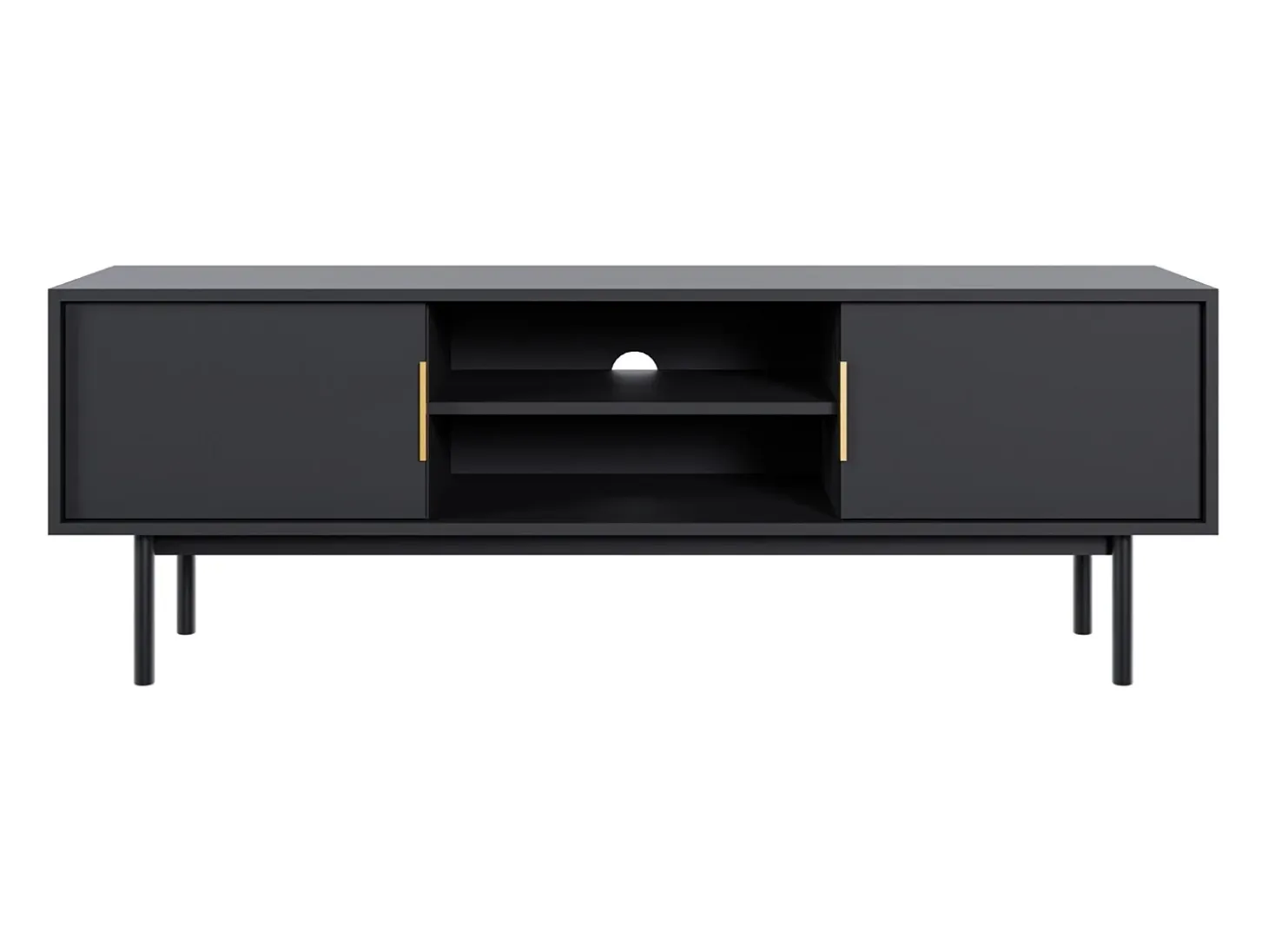 Mueble de TV Viva negro/negro/dorado