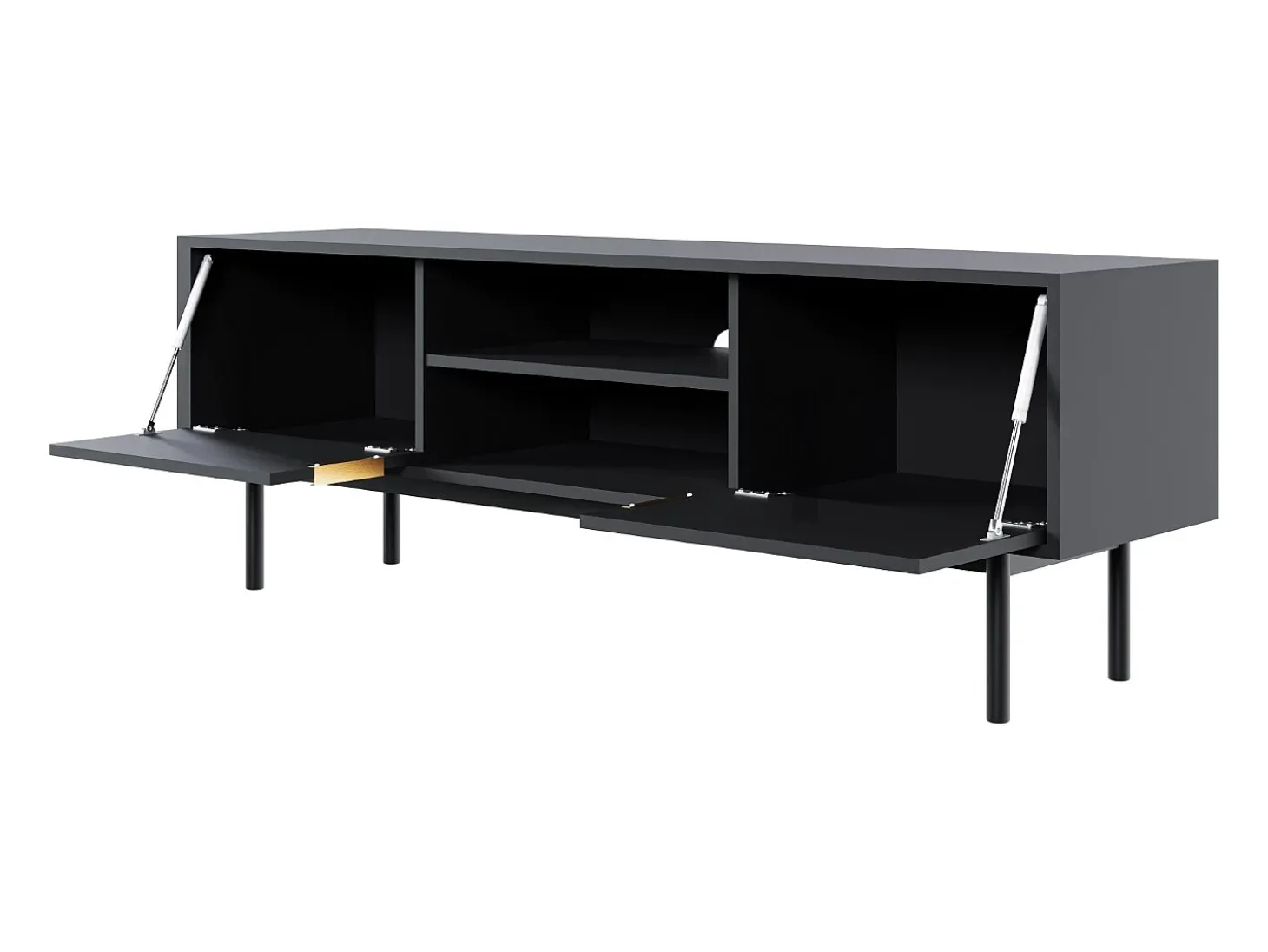 Mueble de TV Viva negro/negro/dorado