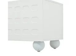 Mueble de TV 200x40x44 cm - 3 puertas - Almacenamiento semiabierto - Puertas estampadas - Tableros de partículas - Blanco