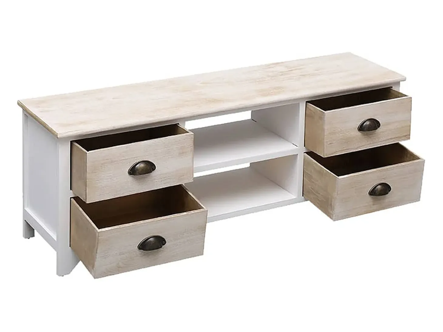 Mueble de TV 108x30x40 cm Madera maciza de Paulownia