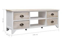 Mueble de TV 108x30x40 cm Madera maciza de Paulownia