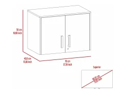 Mueble despensa Cyrus en melamina con 3 estantes , 50 cm X 70 cm X 40.5 cm , Negro