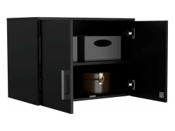Mueble despensa Cyrus en melamina con 3 estantes , 50 cm X 70 cm X 40.5 cm , Negro