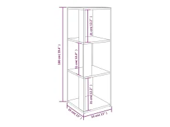 Mueble esquina madera contrachapada marrón roble 33x33x100 cm
