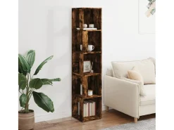 Mueble esquina madera contrachapada roble ahumado 33x33x164,5cm