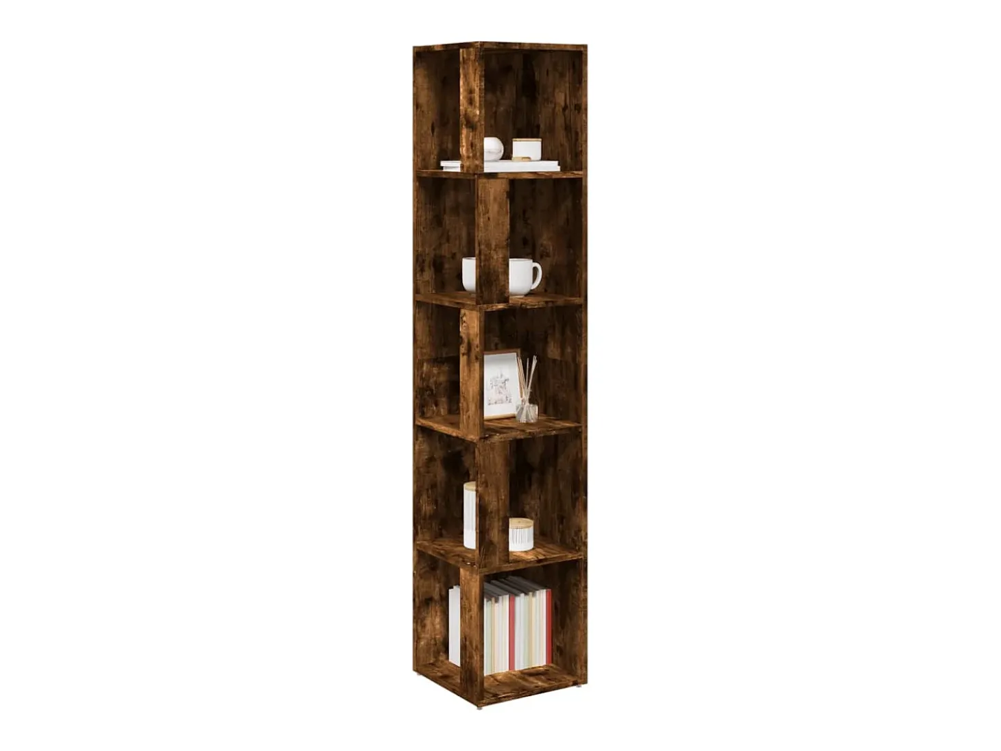 Mueble esquina madera contrachapada roble ahumado 33x33x164,5cm