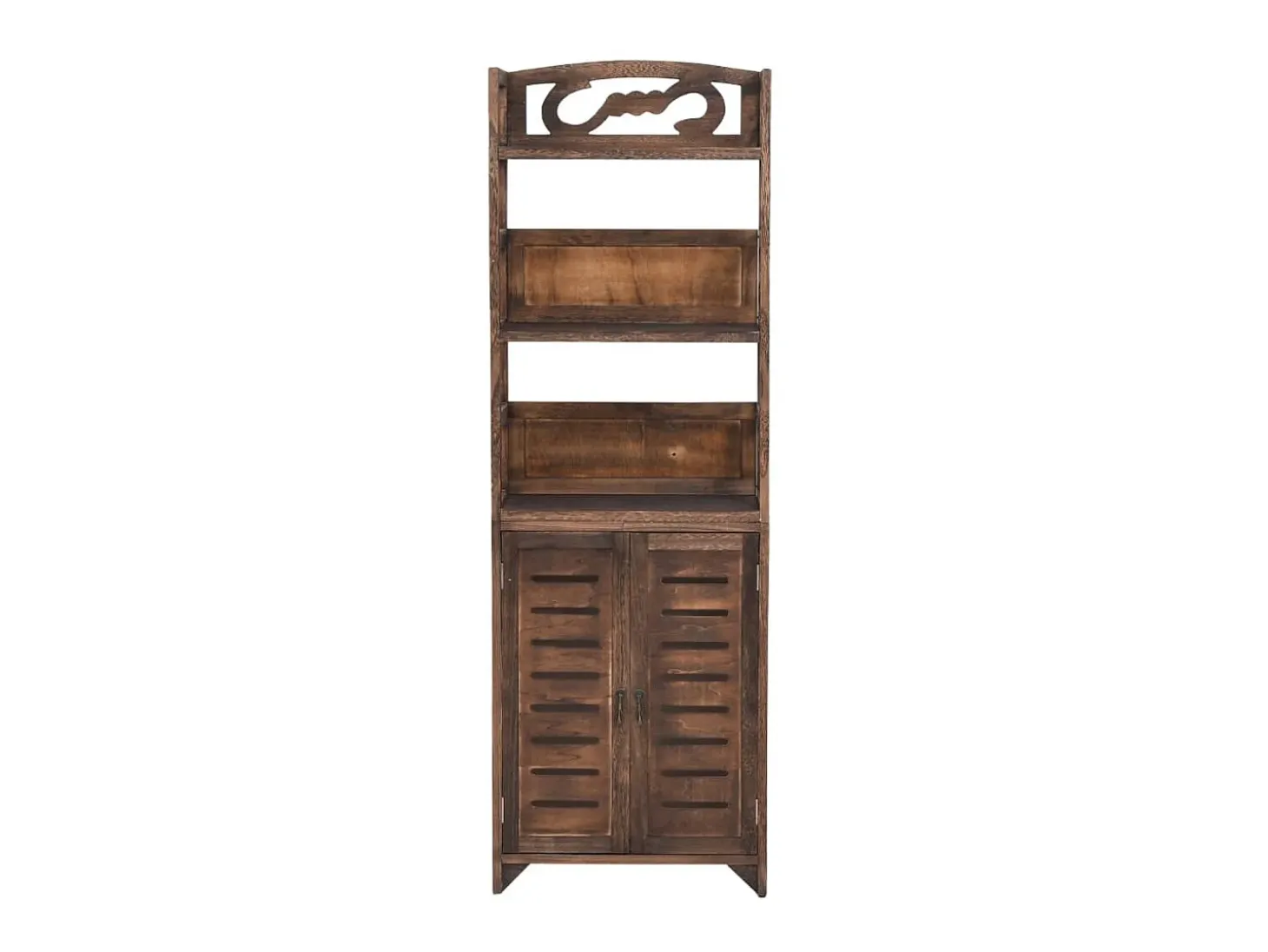 Mueble expositor madera de paulownia marrón oscuro 46x24x140 cm ES841820