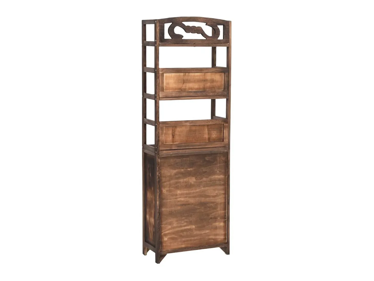Mueble expositor madera de paulownia marrón oscuro 46x24x140 cm ES841820