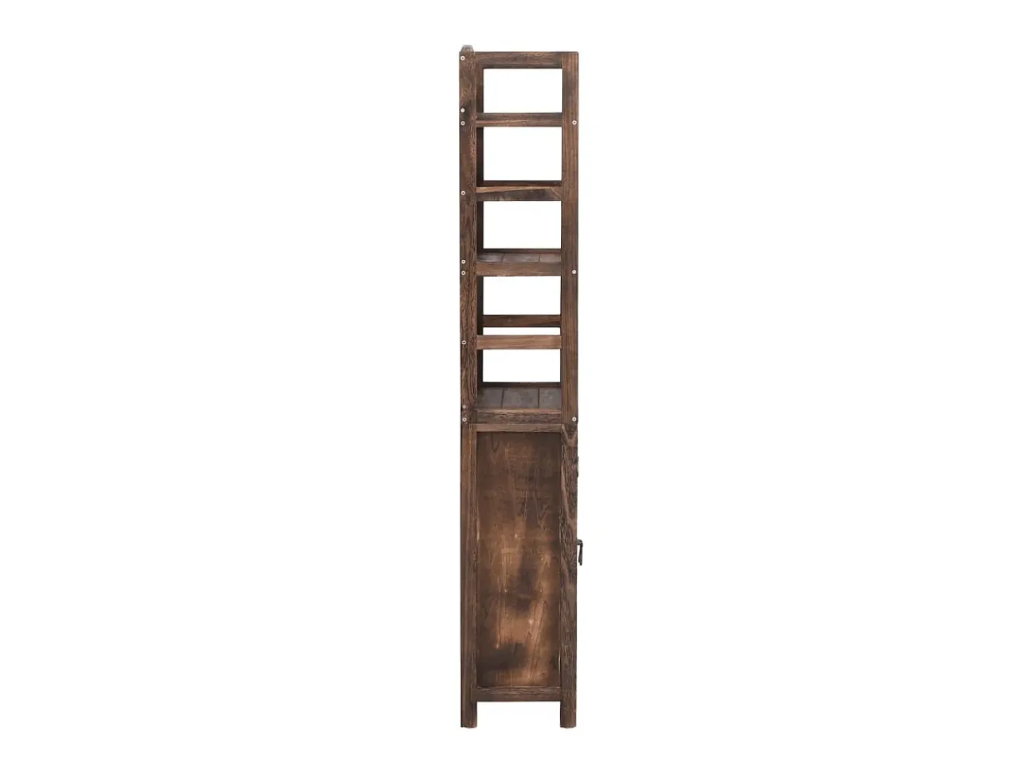 Mueble expositor madera de paulownia marrón oscuro 46x24x140 cm ES841820