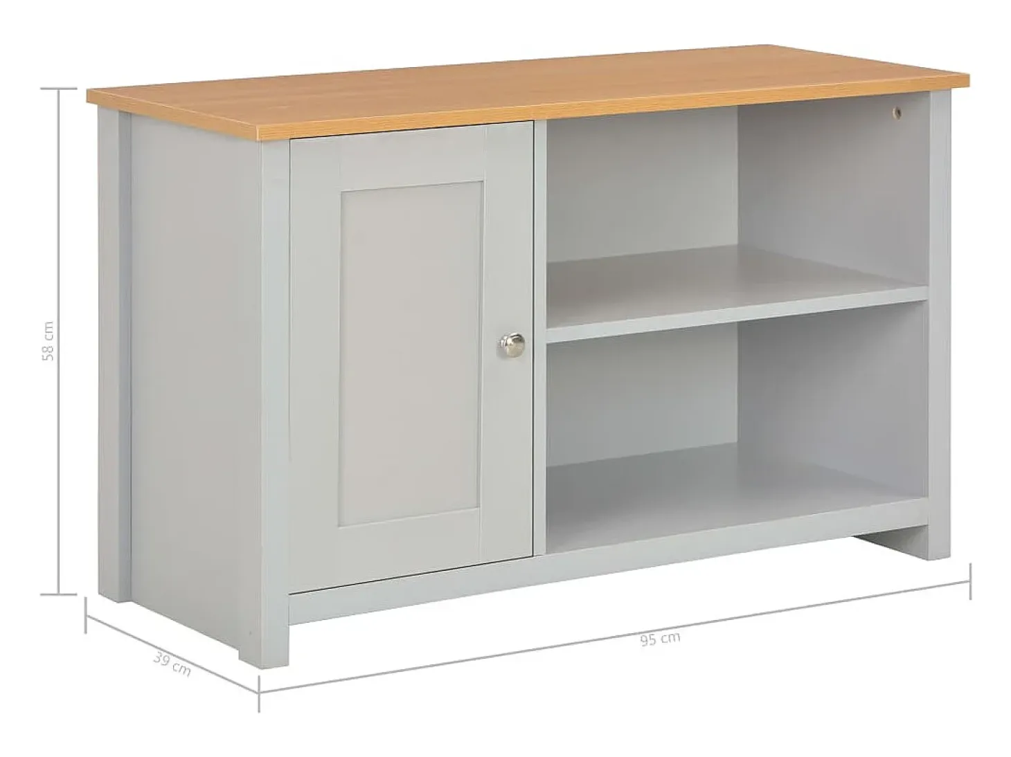 Mueble para el televisor gris 95x39x58 cm