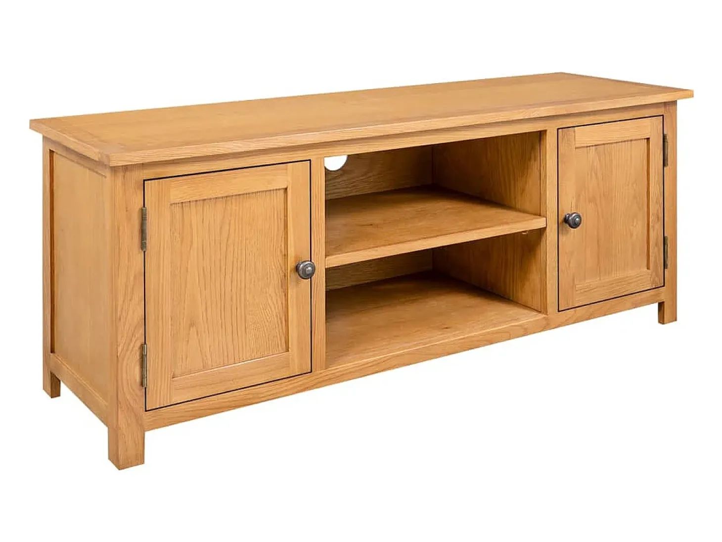 Mueble para el televisor madera maciza de roble 110x35x44 cm