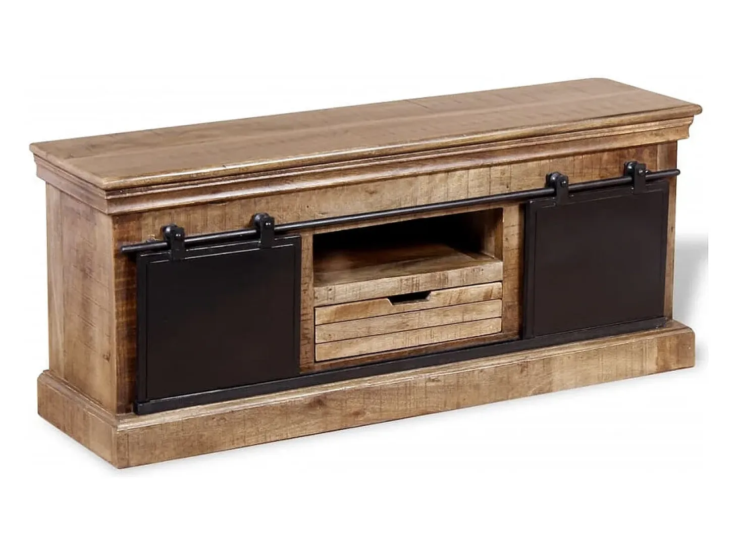 Mueble para la televisión de madera maciza mango 110x30x45 cm
