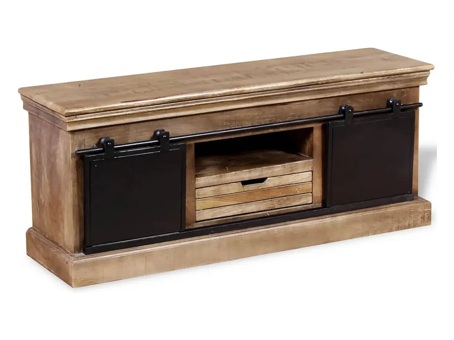 Mueble para la televisión de madera maciza mango 110x30x45 cm
