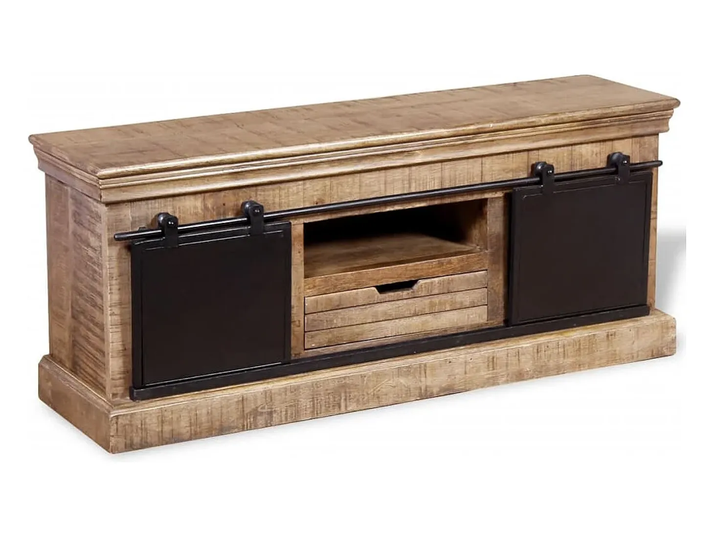 Mueble para la televisión de madera maciza mango 110x30x45 cm