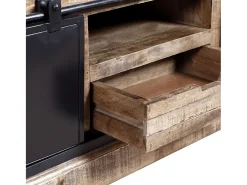 Mueble para la televisión de madera maciza mango 110x30x45 cm