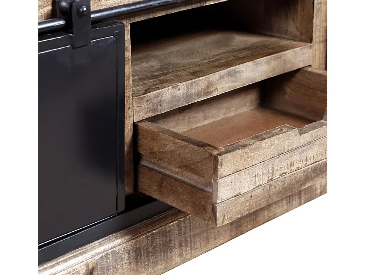 Mueble para la televisión de madera maciza mango 110x30x45 cm