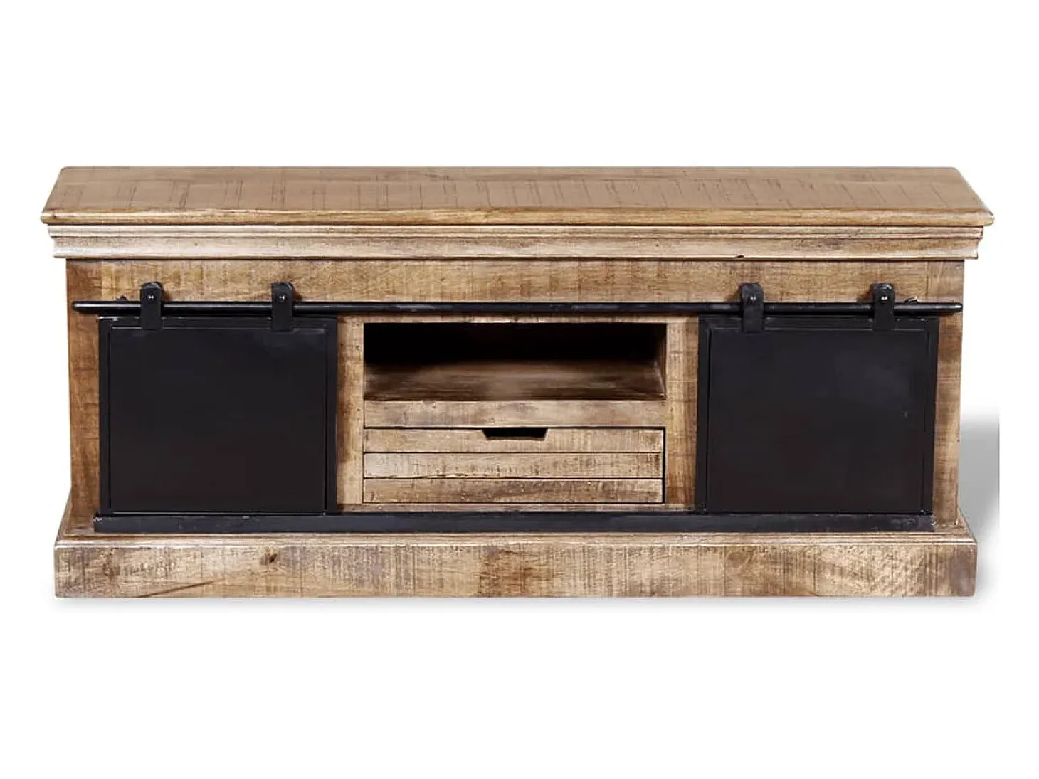 Mueble para la televisión de madera maciza mango 110x30x45 cm